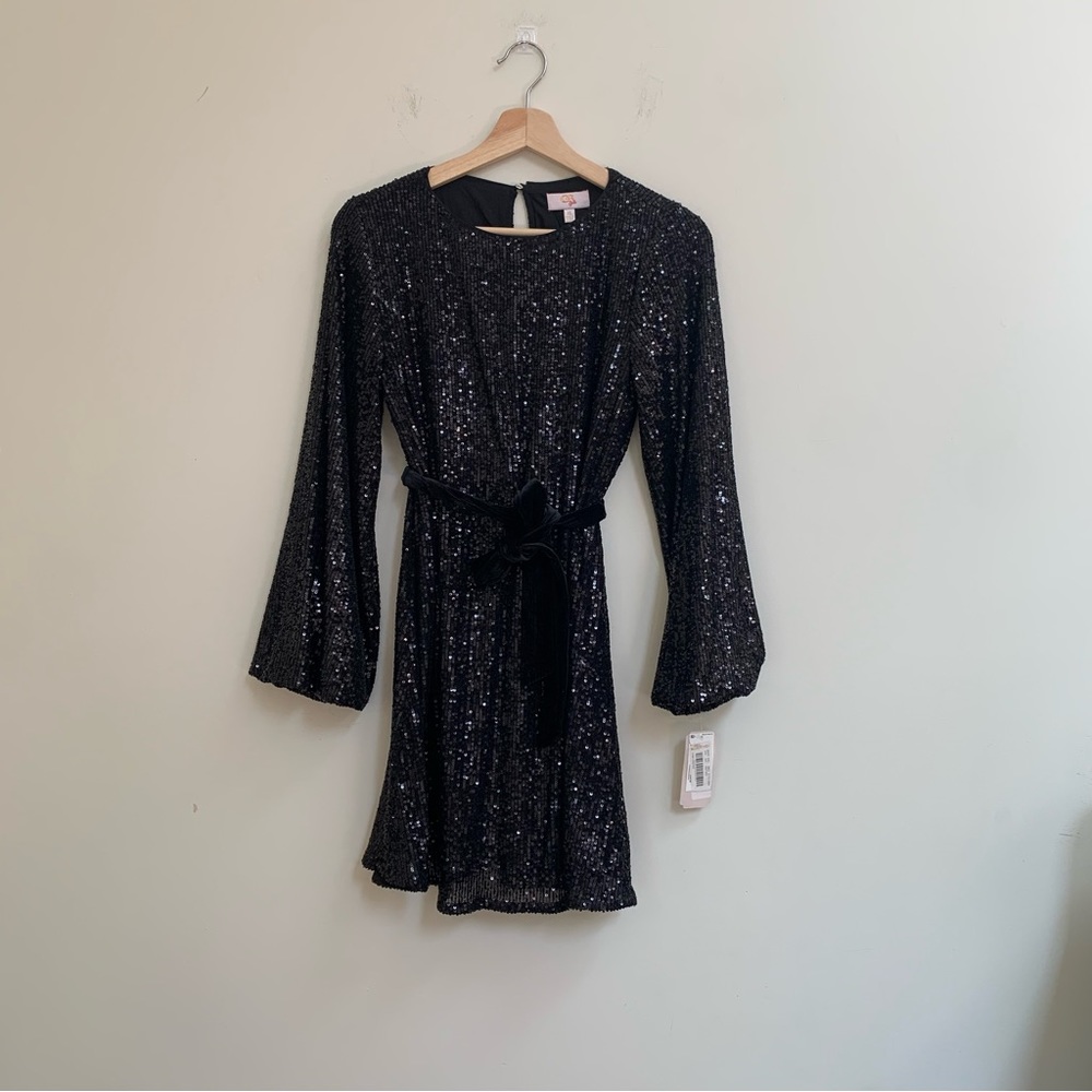 GB Girls Black Sequins Dress